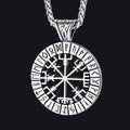 Viking Runes Vegvisir Compass Necklace Pendant For Men