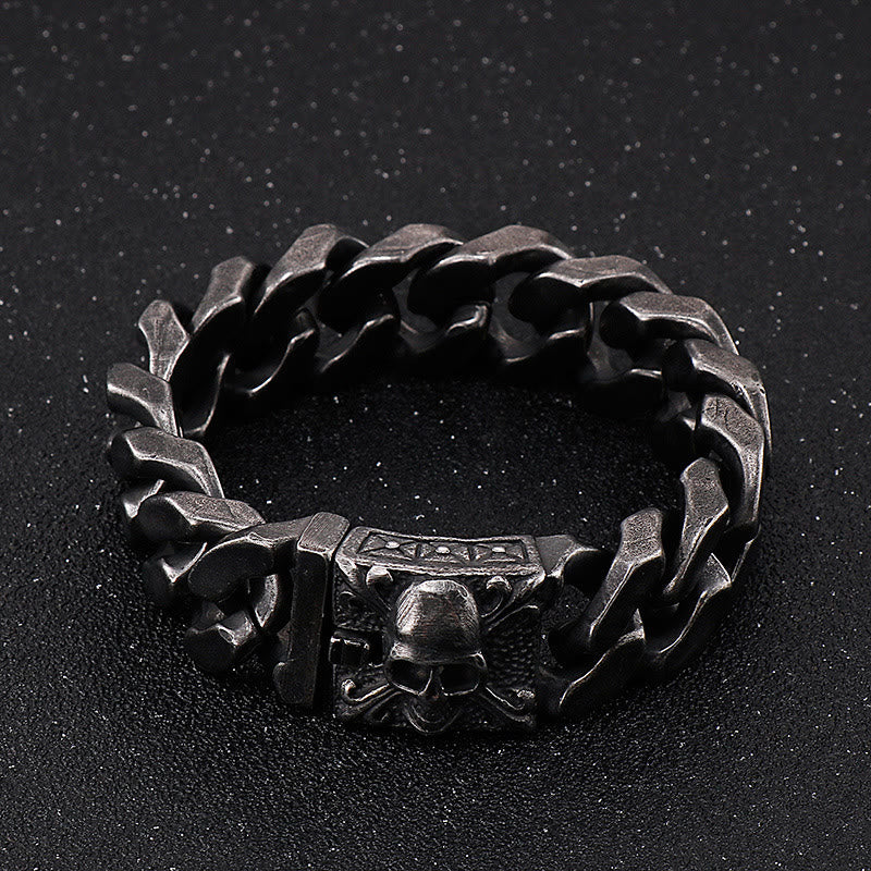Skull Clasp Cuban Bracelet