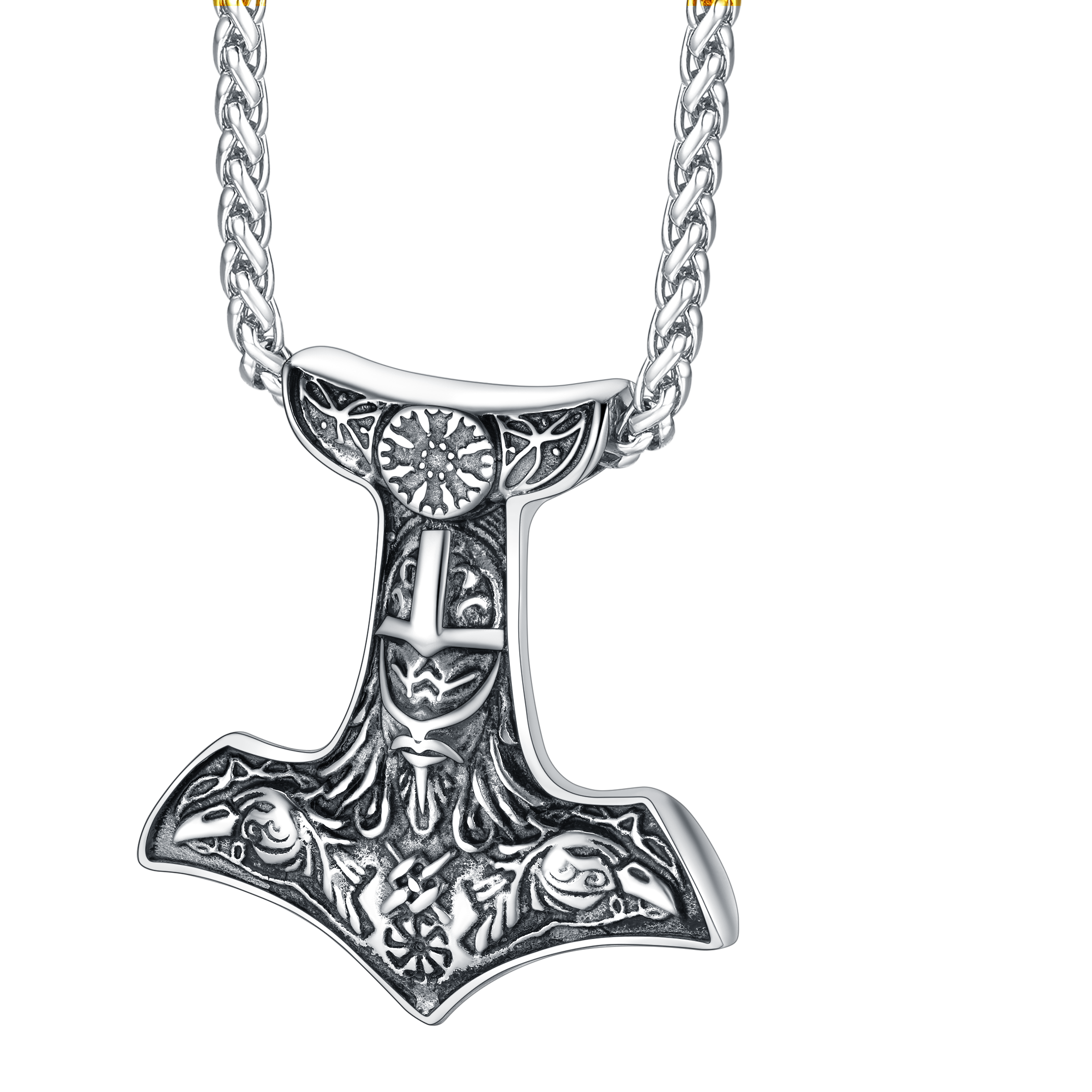 Viking Thor's Hammer Necklace Odin Mjolnir Pendant for Men