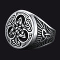 Viking Celtic Knot Signet Ring for Men