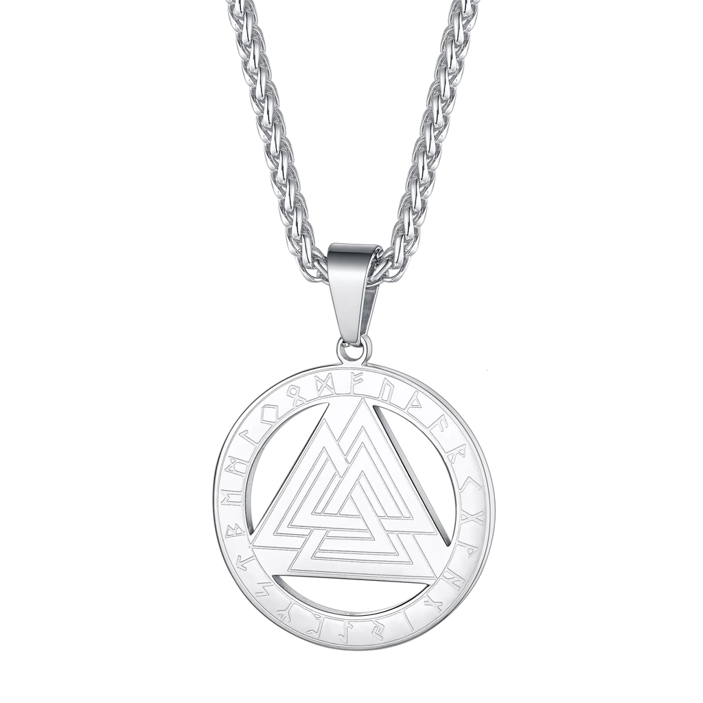 FaithHeart Viking Rune Valknut Necklace for Men