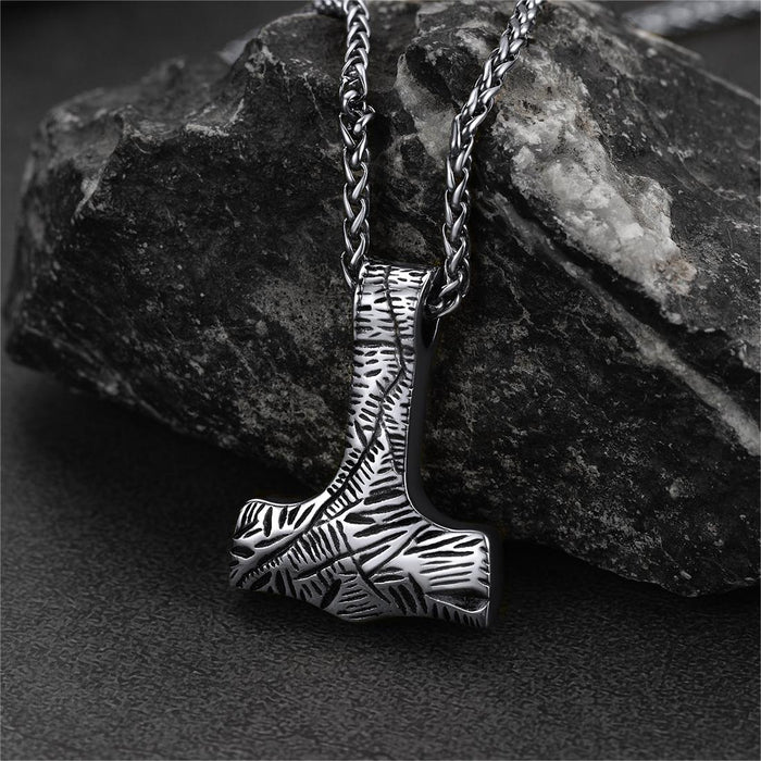 Viking Thor's Hammer Necklace Mjolnir Pendant For Men