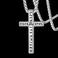 Viking Rune Cross Pendant Necklace for Men