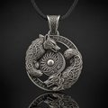 Skoll and Hati Sun-and-Moon Wolves Pendant Necklace