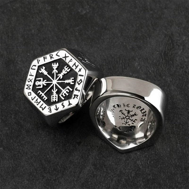 Vegvisir with Valknut Nordic Ring