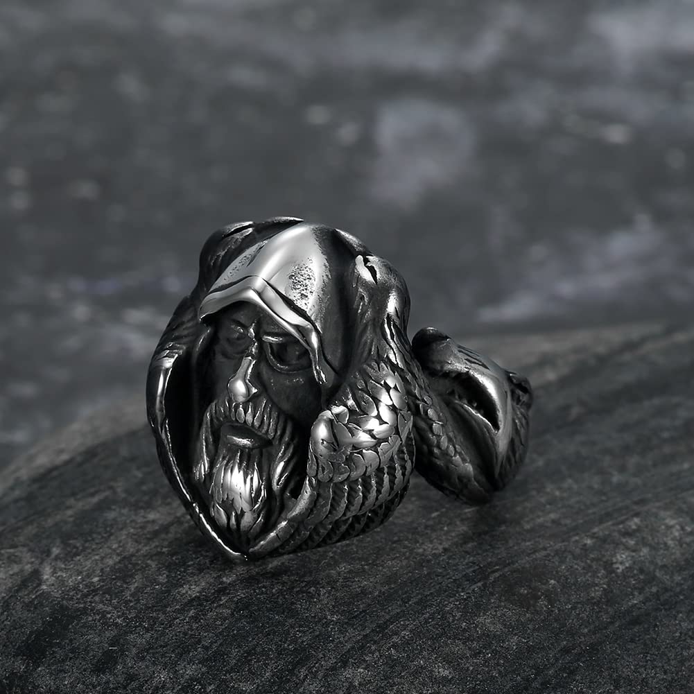 Mythology Odin Wolf Stainless Steel Viking Ring
