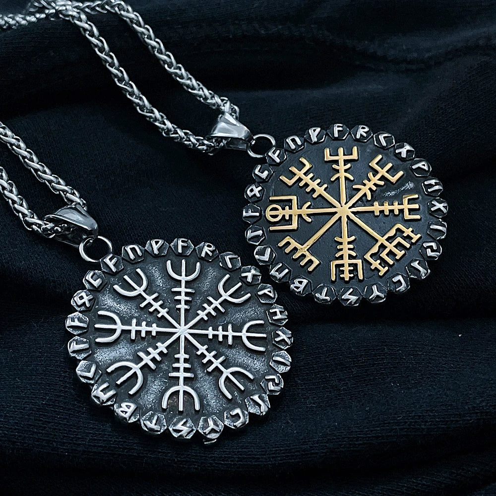 Classic Odin Viking Compass Rune Necklace