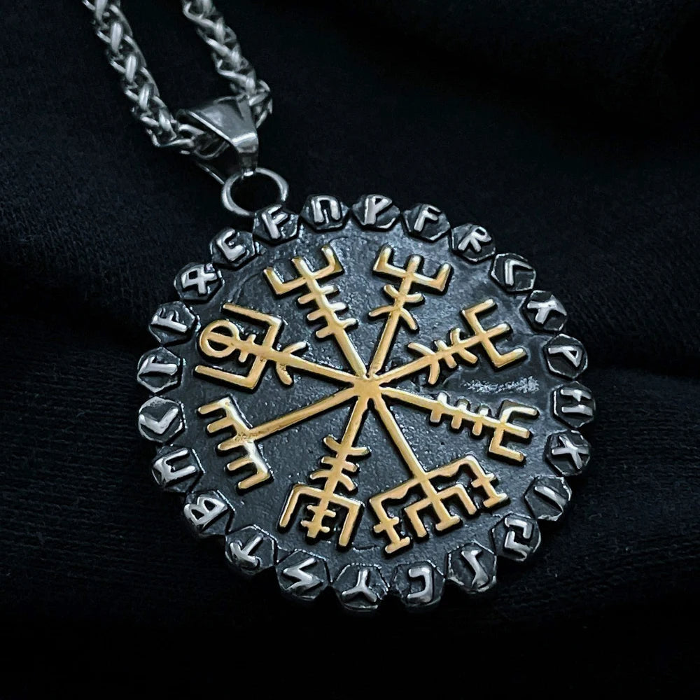 Classic Odin Viking Compass Rune Necklace