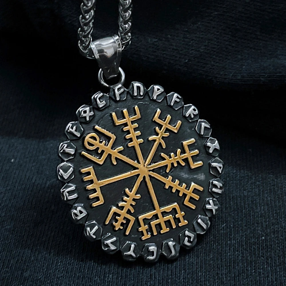 Classic Odin Viking Compass Rune Necklace