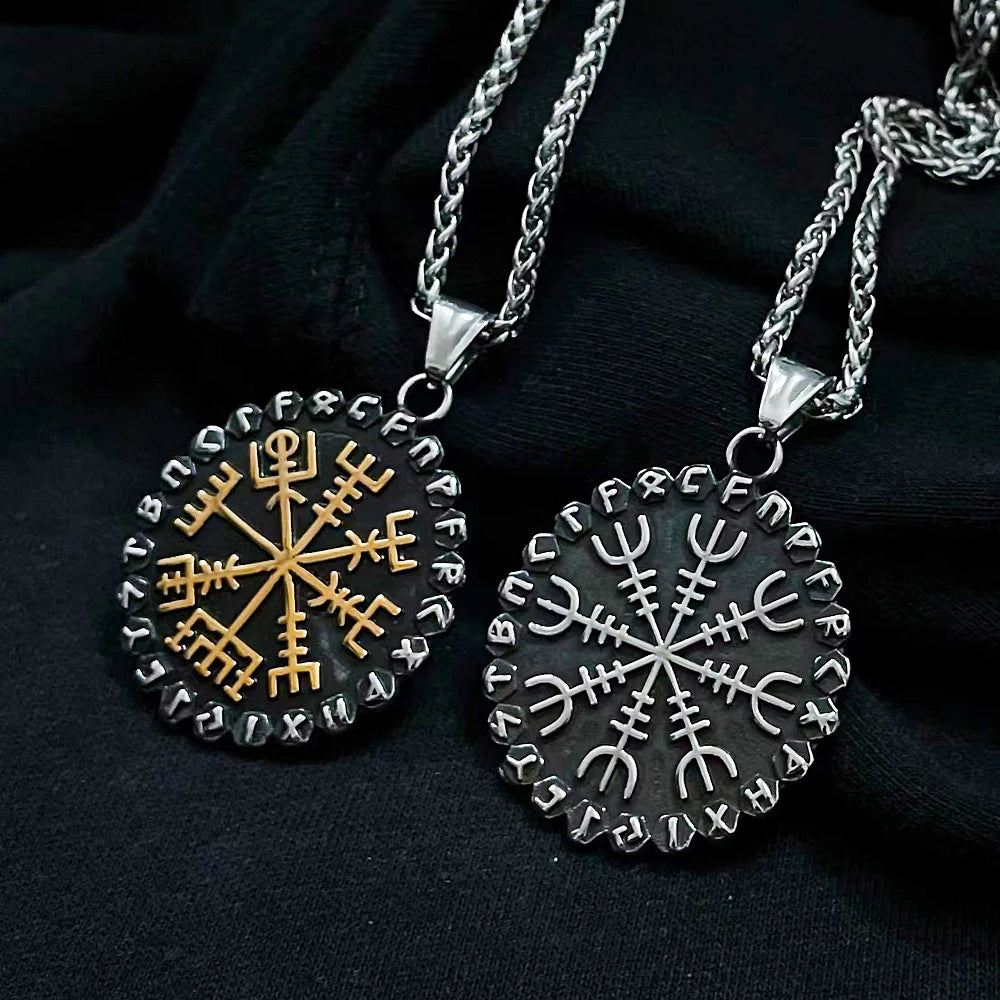 Classic Odin Viking Compass Rune Necklace