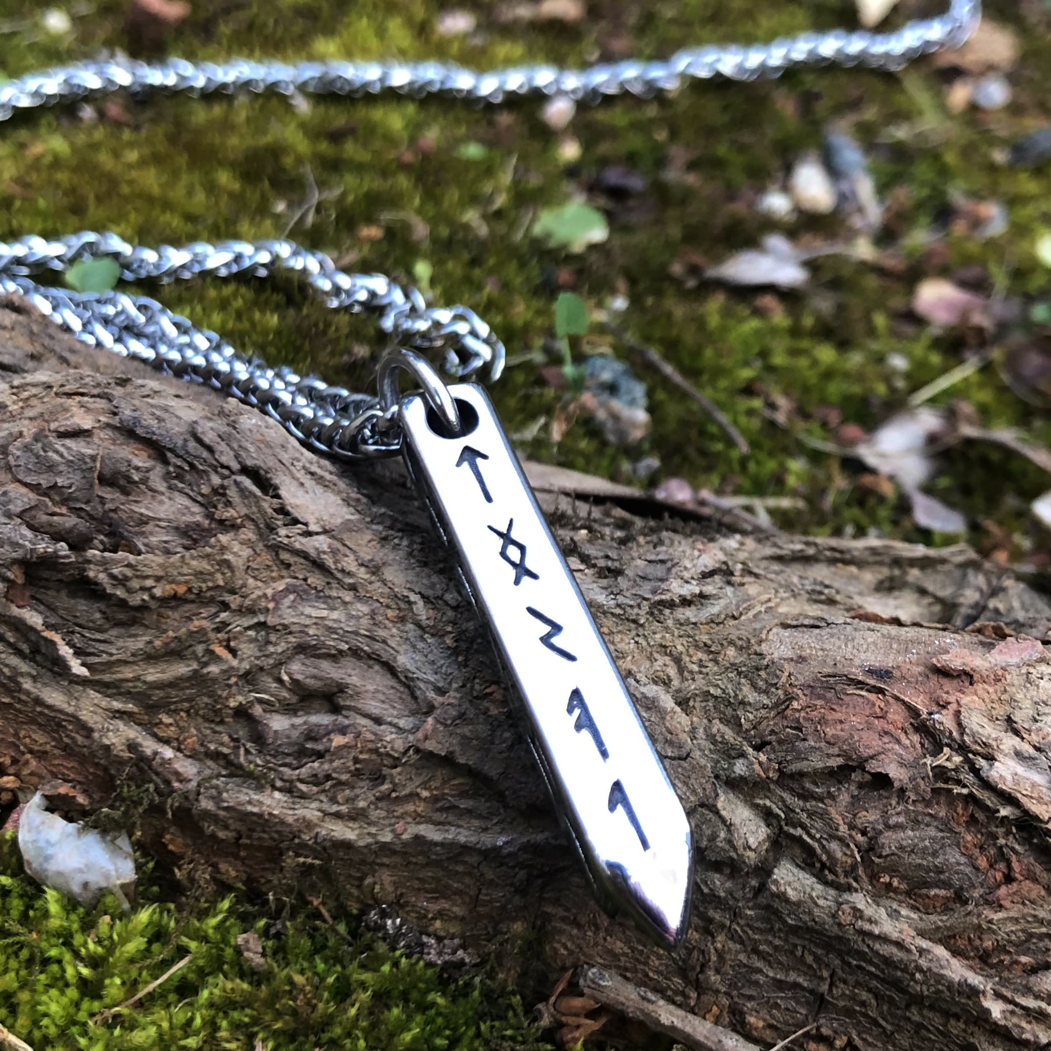 Three-dimensional Cone Type Rune Nordic Necklace