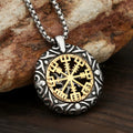 Nordic Rune Hollow Vegvisir Necklace