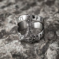 Bold Viking Open Mjolnir Hammer Ring