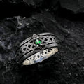 Green Gemstone Celtic Pattern Ring