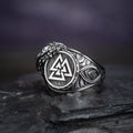 Men's Viking Raven And Valknut Ring