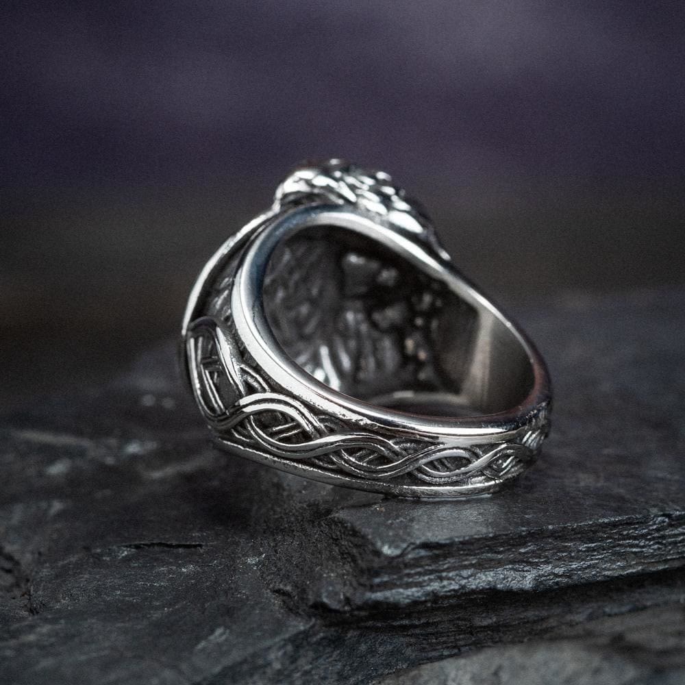 Men's Viking Raven And Valknut Ring