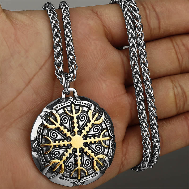 The Helm Of Awe Protection Strength Viking Necklace