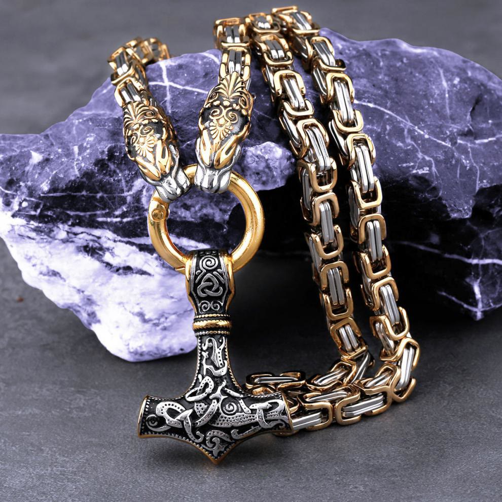 Fenrir Viking Thor's Hammer Necklace & Bracelet