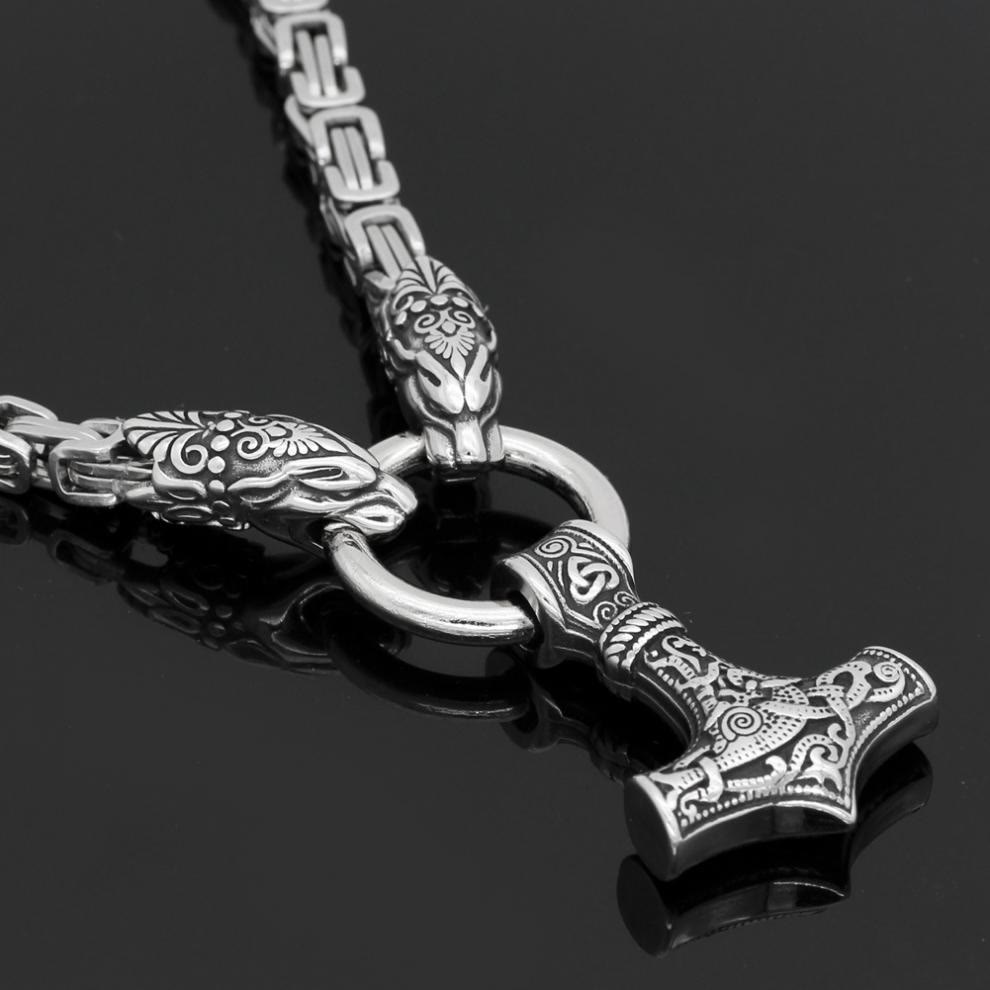 Fenrir Viking Thor's Hammer Necklace & Bracelet