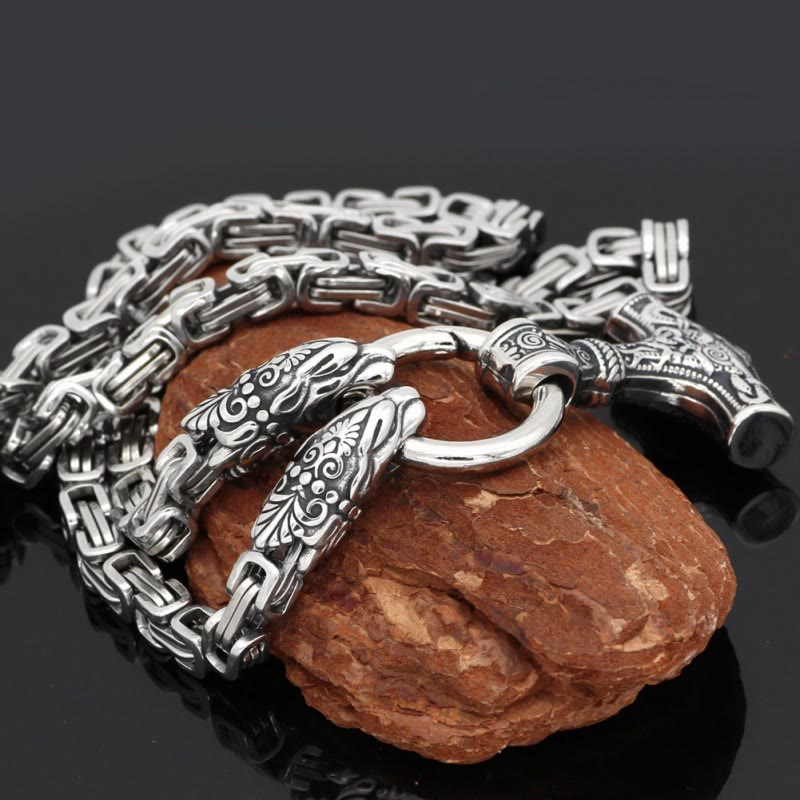 Fenrir Viking Thor's Hammer Necklace & Bracelet