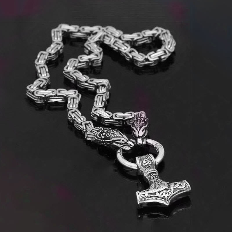 Fenrir Viking Thor's Hammer Necklace & Bracelet