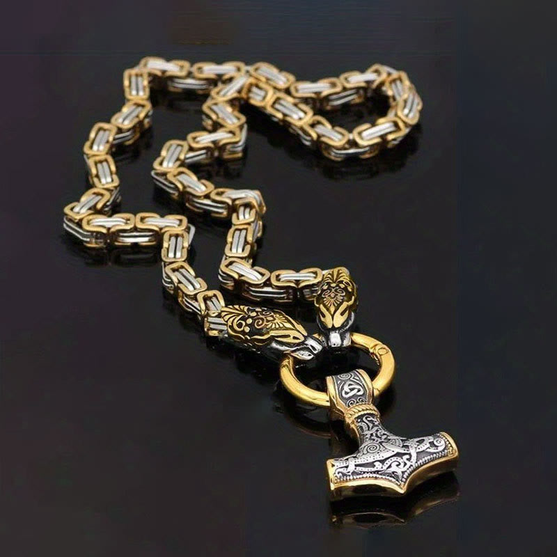 Fenrir Viking Thor's Hammer Necklace & Bracelet