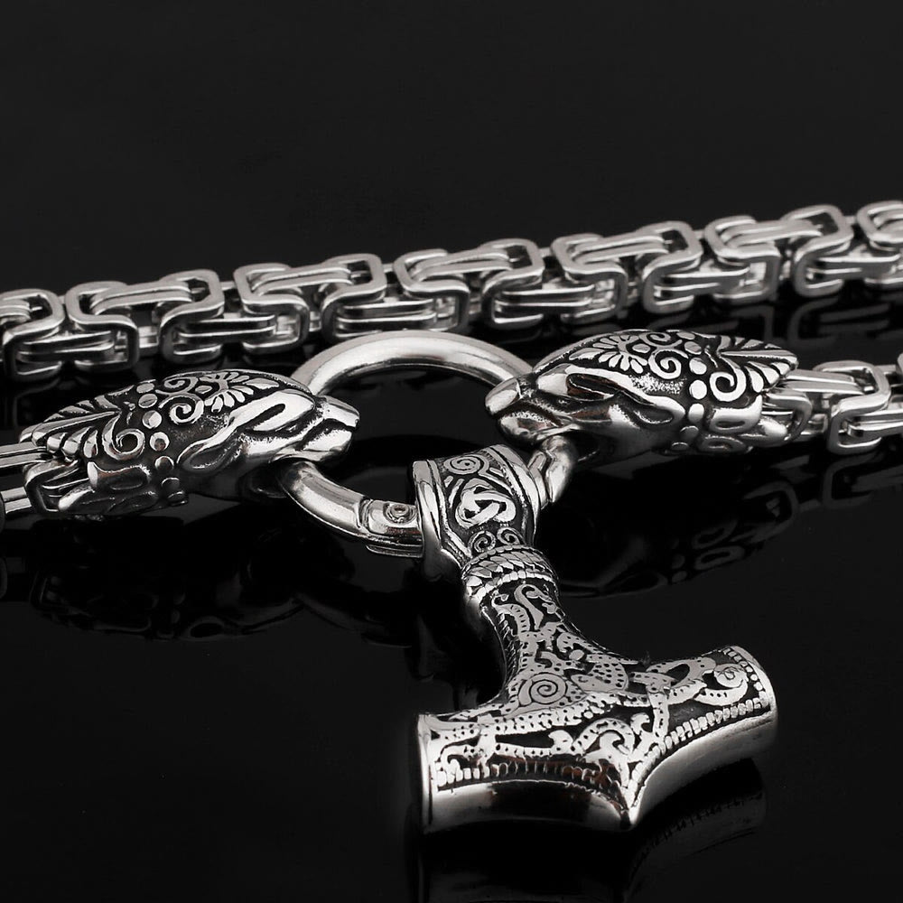 Fenrir Viking Thor's Hammer Necklace & Bracelet