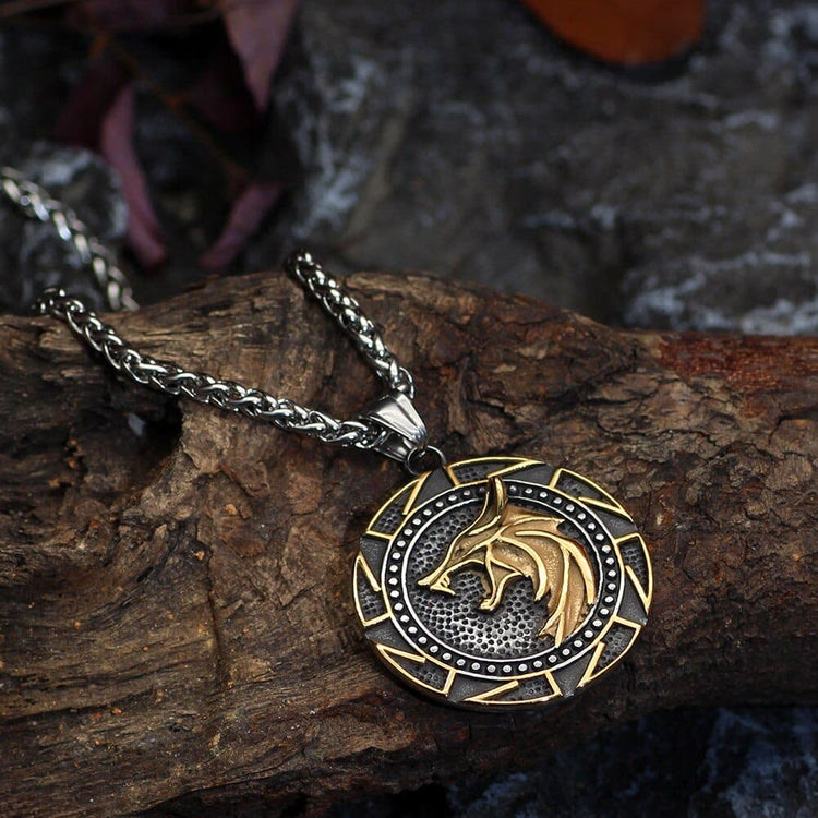 Nordic Wolves Viking Symbol Necklace