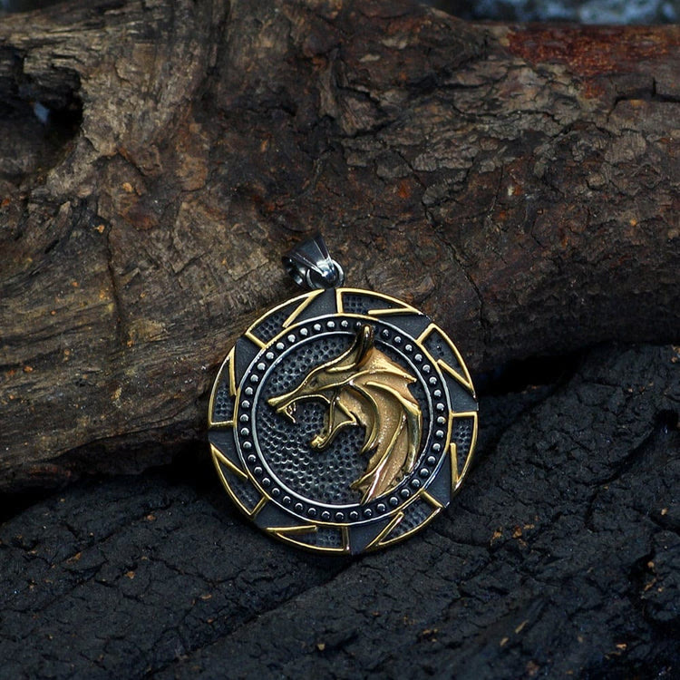Nordic Wolves Viking Symbol Necklace