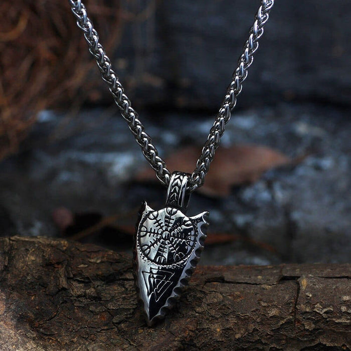 Silver Arrow Protective Spearhead Necklace