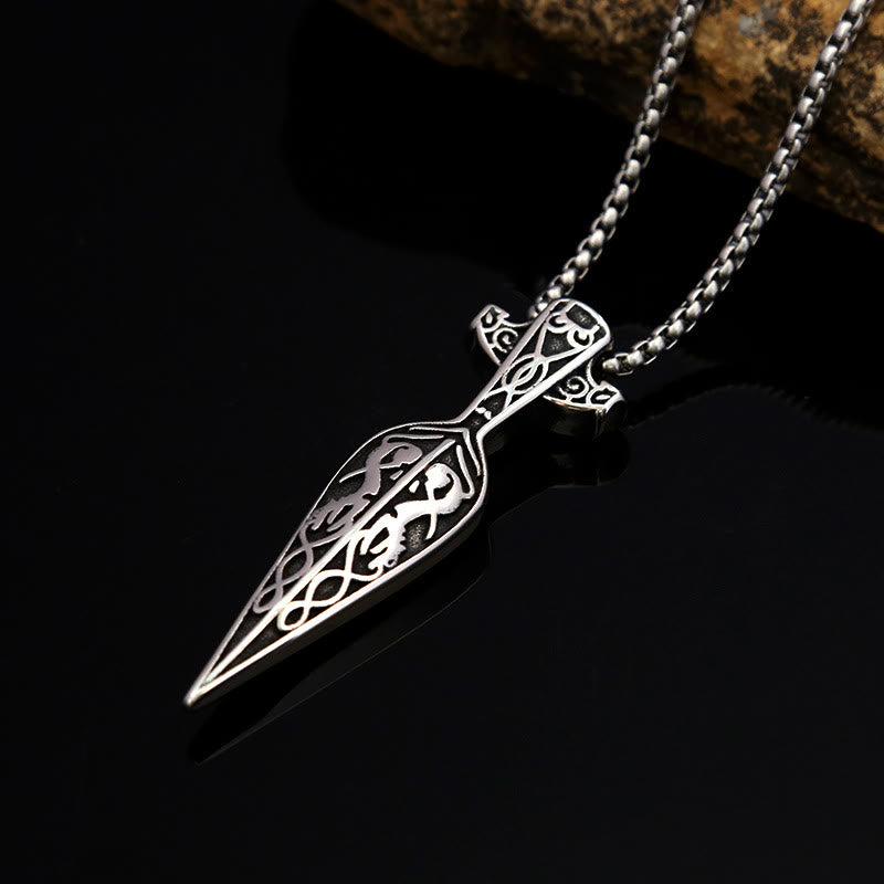 Viking Sword Spear Head Pendant Necklace
