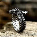 Coiled Jormungandr Dragon Adjustable Ring