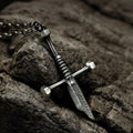 Cross Broken Holy Sword Unique Pin Badge Necklace