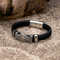 Valknut With Celtic Knot Leather Bracelet