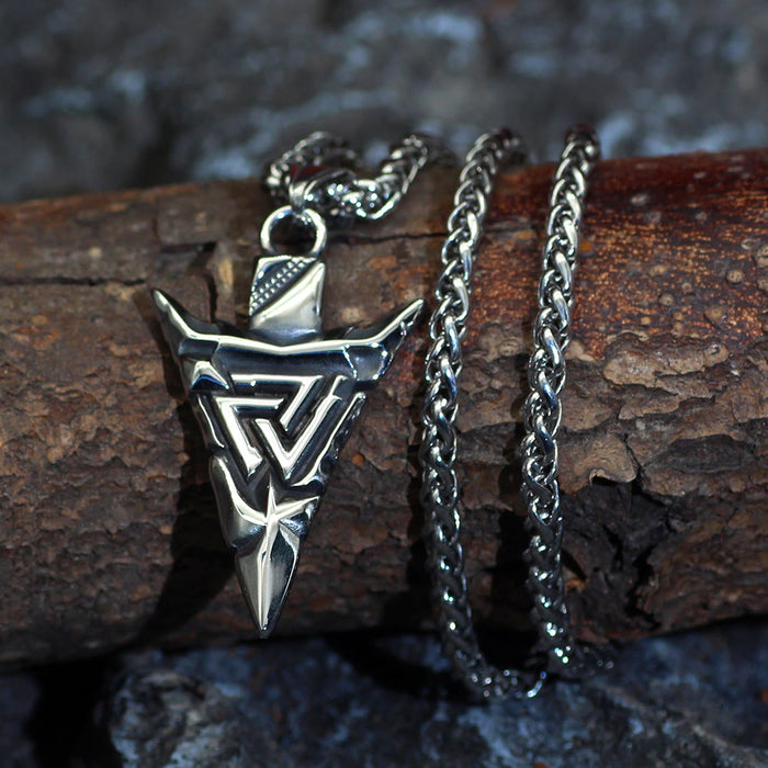 Odin's Guidance: Valknut And Gungnir With Othala Rune Necklace