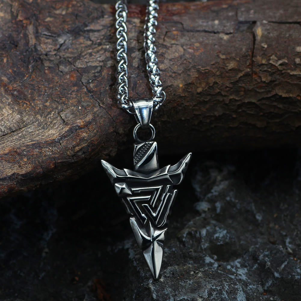 Odin's Guidance: Valknut And Gungnir With Othala Rune Necklace
