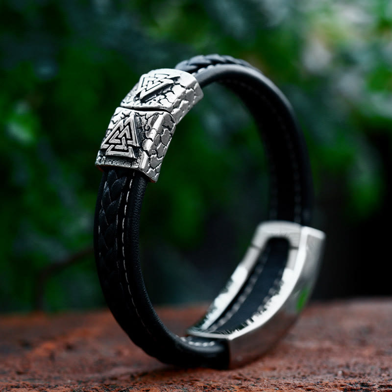 Classic Viking Vegvisir And Celtic Knot Bracelet