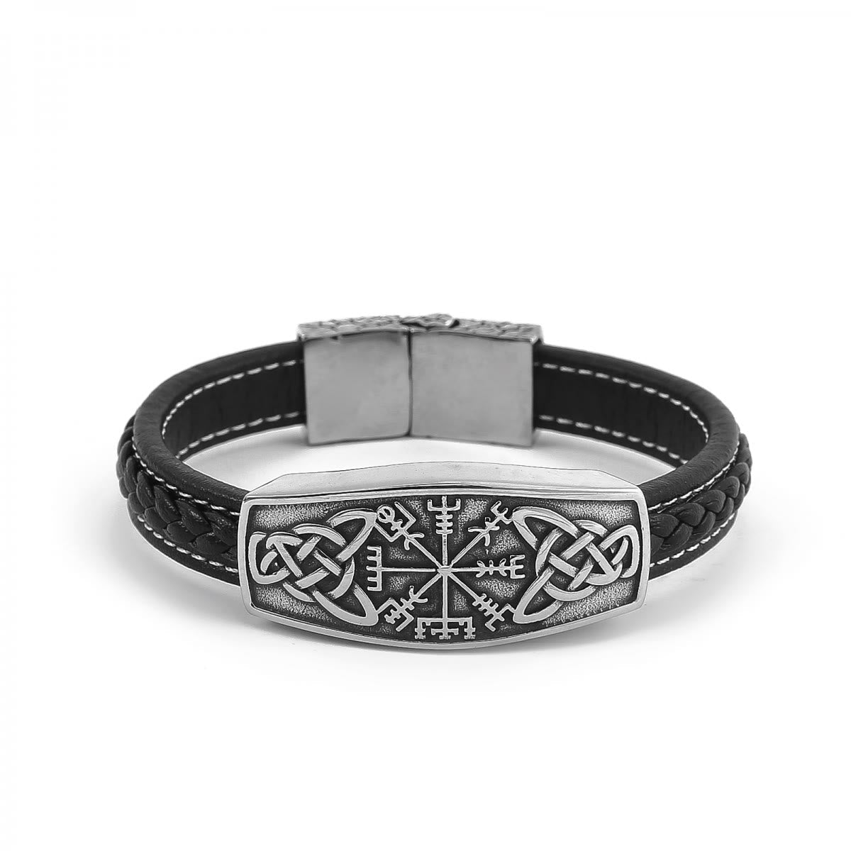 Classic Viking Vegvisir And Celtic Knot Bracelet