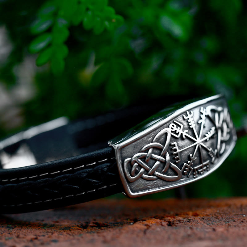 Classic Viking Vegvisir And Celtic Knot Bracelet