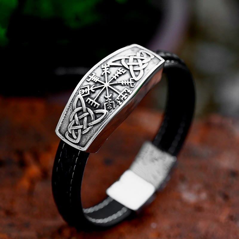 Classic Viking Vegvisir And Celtic Knot Bracelet
