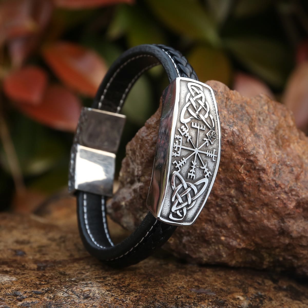 Classic Viking Vegvisir And Celtic Knot Bracelet