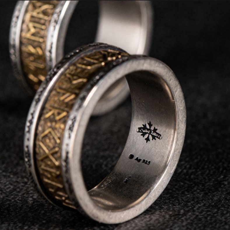 Handcrafted 925 Silver Handcrafted Rune Ring