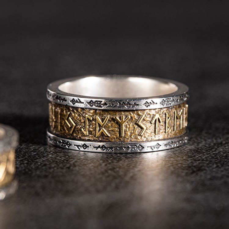 Handcrafted 925 Silver Handcrafted Rune Ring