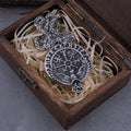 Norse Raven & Vegvisir Viking Symbol Necklace