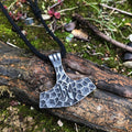 Old Jarl Mjolnir Rune Rope Necklace