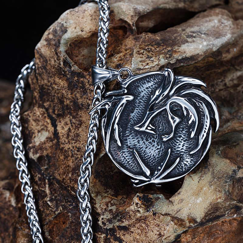 The Medallions Stainless Steel Wolf Necklace