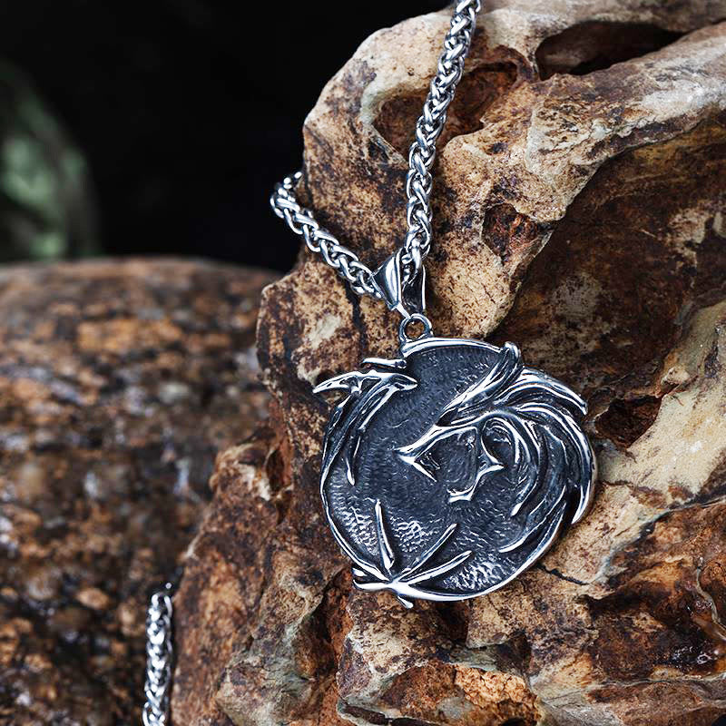 The Medallions Stainless Steel Wolf Necklace