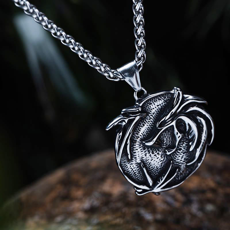 The Medallions Stainless Steel Wolf Necklace