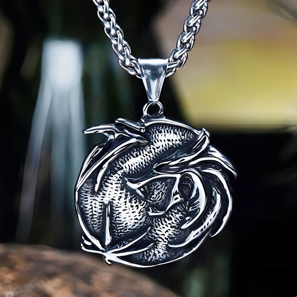 The Medallions Stainless Steel Wolf Necklace