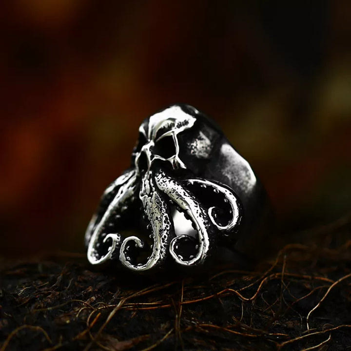 Octopus Skull Punk Stainless Steel Seaman Ring